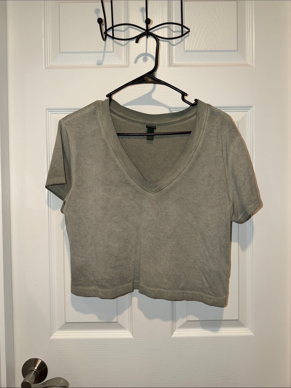 wild fable Olive Green V-Neck Cropped Tee